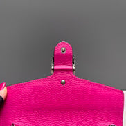 Gucci - Dionysus Wallet on Chain (WOC) with Crystal Buckle - Grained leather - Hot Pink with Aged Silver-Tone Hardware - (mini)