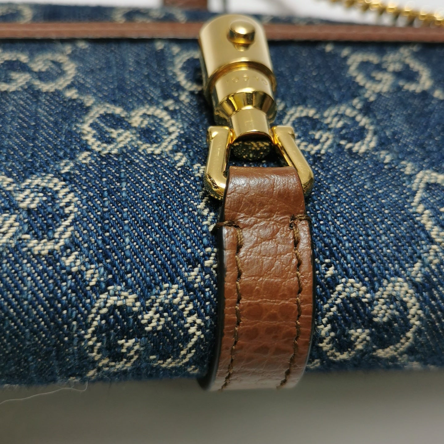 Gucci - Jackie 1961 - Denim with leather trim - Blue - (mini)
