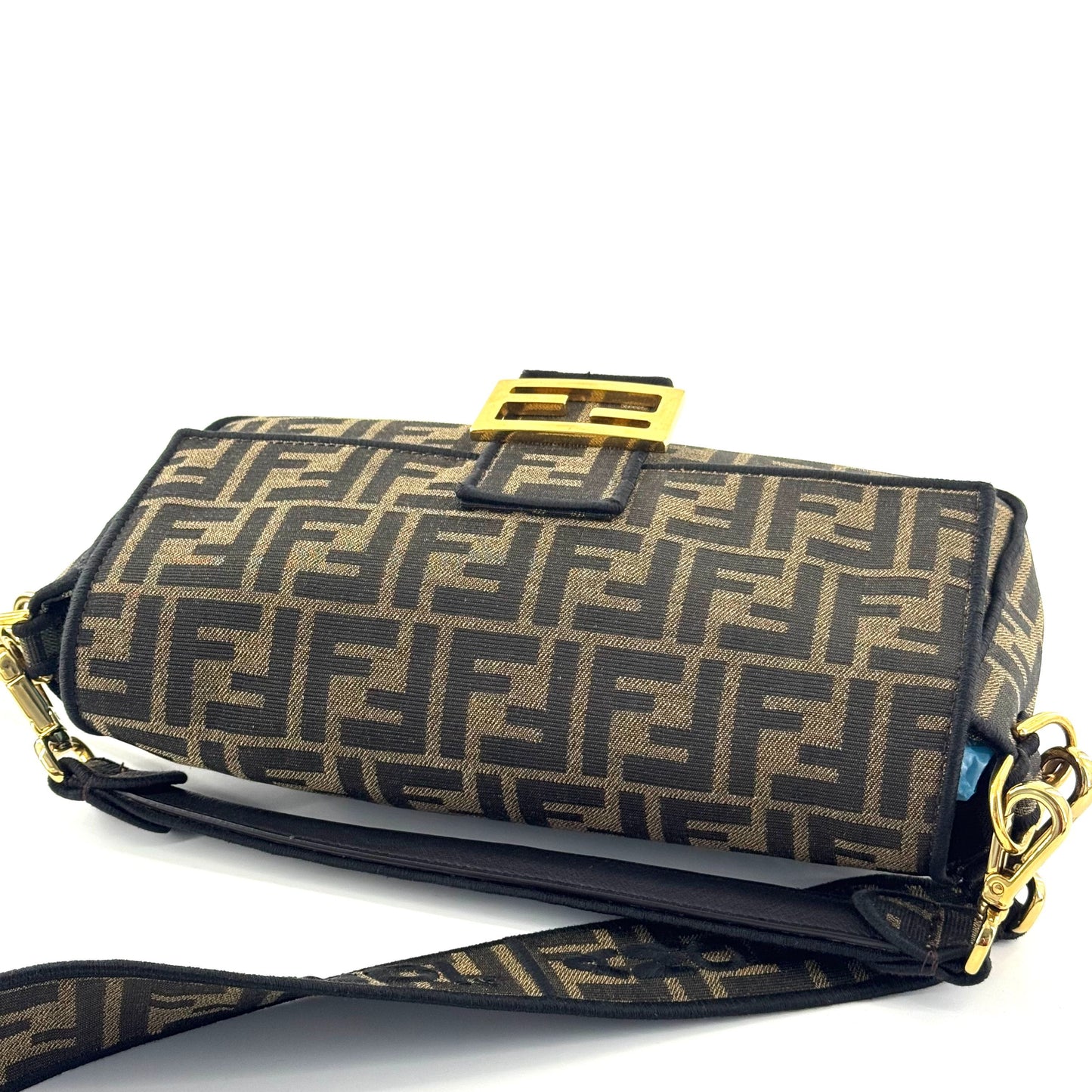 Fendi - Baguette - Zucca canvas with leather trim - Brown - (medium)