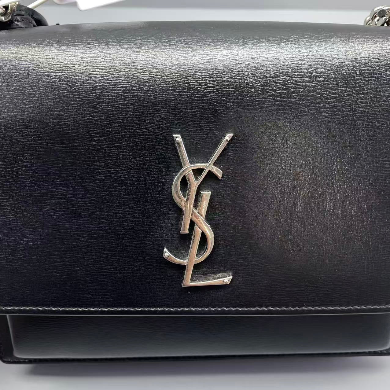Saint Laurent - Sunset Medium - Grained leather - Black with Silver-tone Hardware - (Medium)