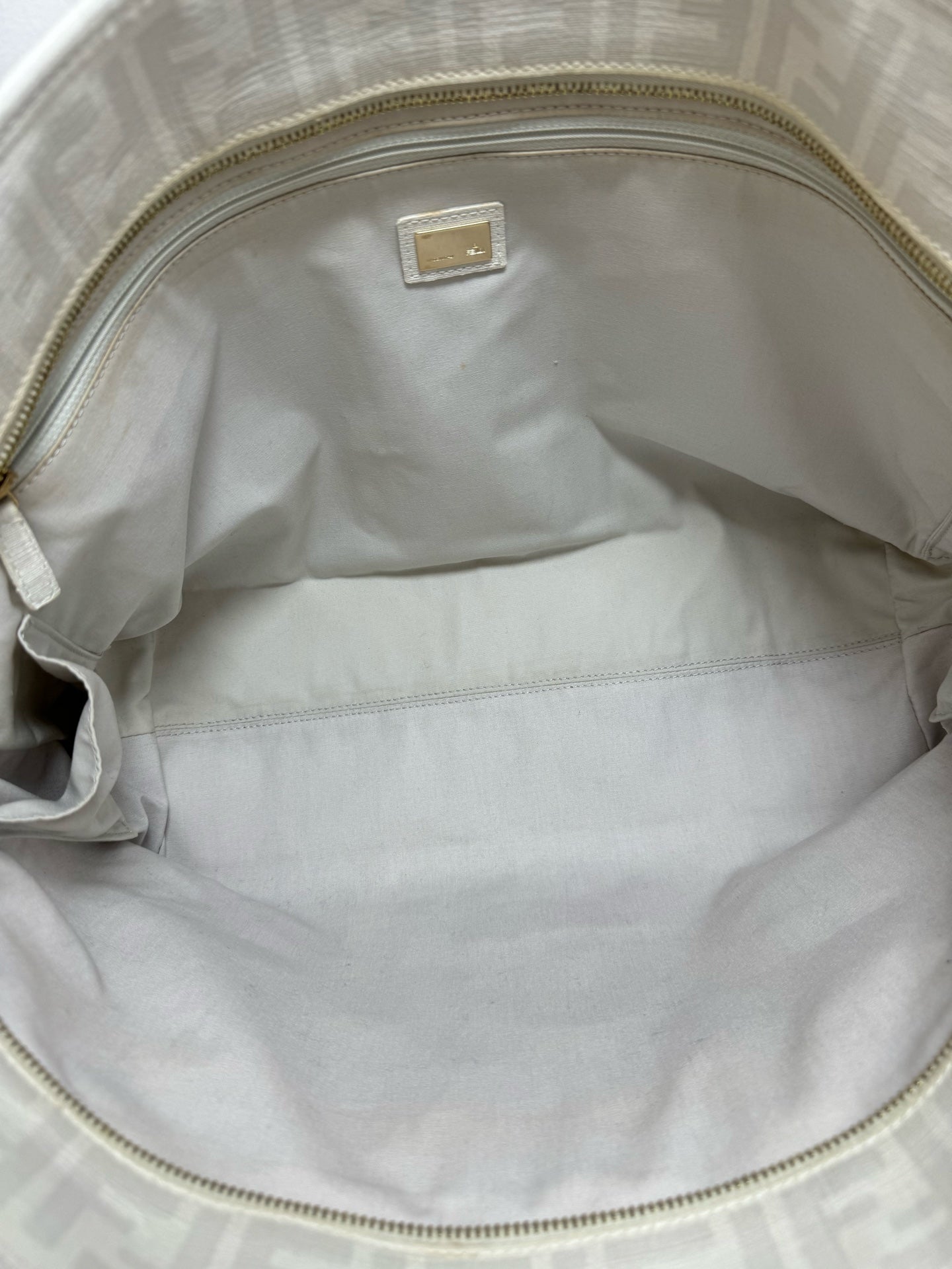 Fendi - FF Monogram Floral Embroidered Tote - Coated canvas and embroidery - White with Brown and Red accents - (medium)