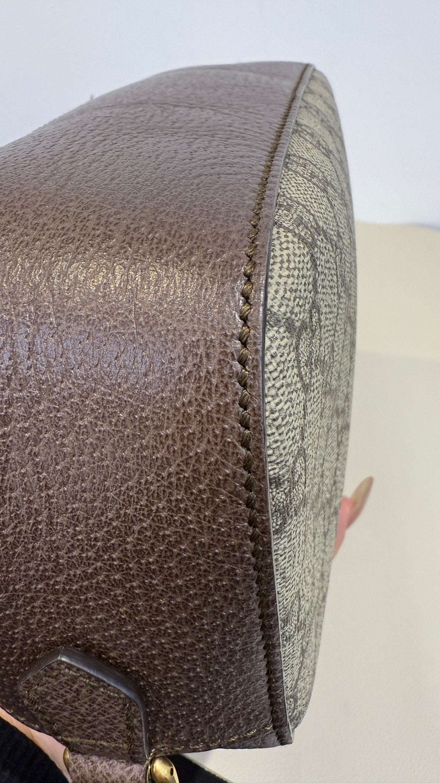 Gucci - Tiger Head Camera Bag - GG Supreme coated canvas with pebbled leather trim - Brown - (Small)