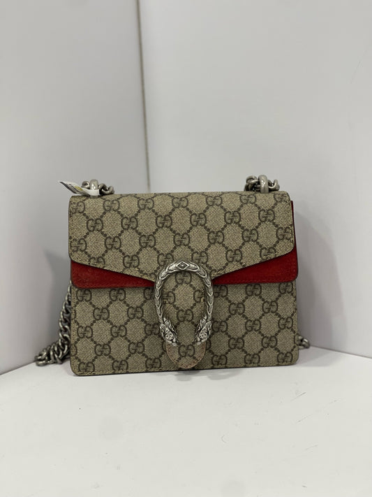 Gucci - Dionysus Shoulder Bag - GG Supreme canvas and Suede - Beige - (Mini)