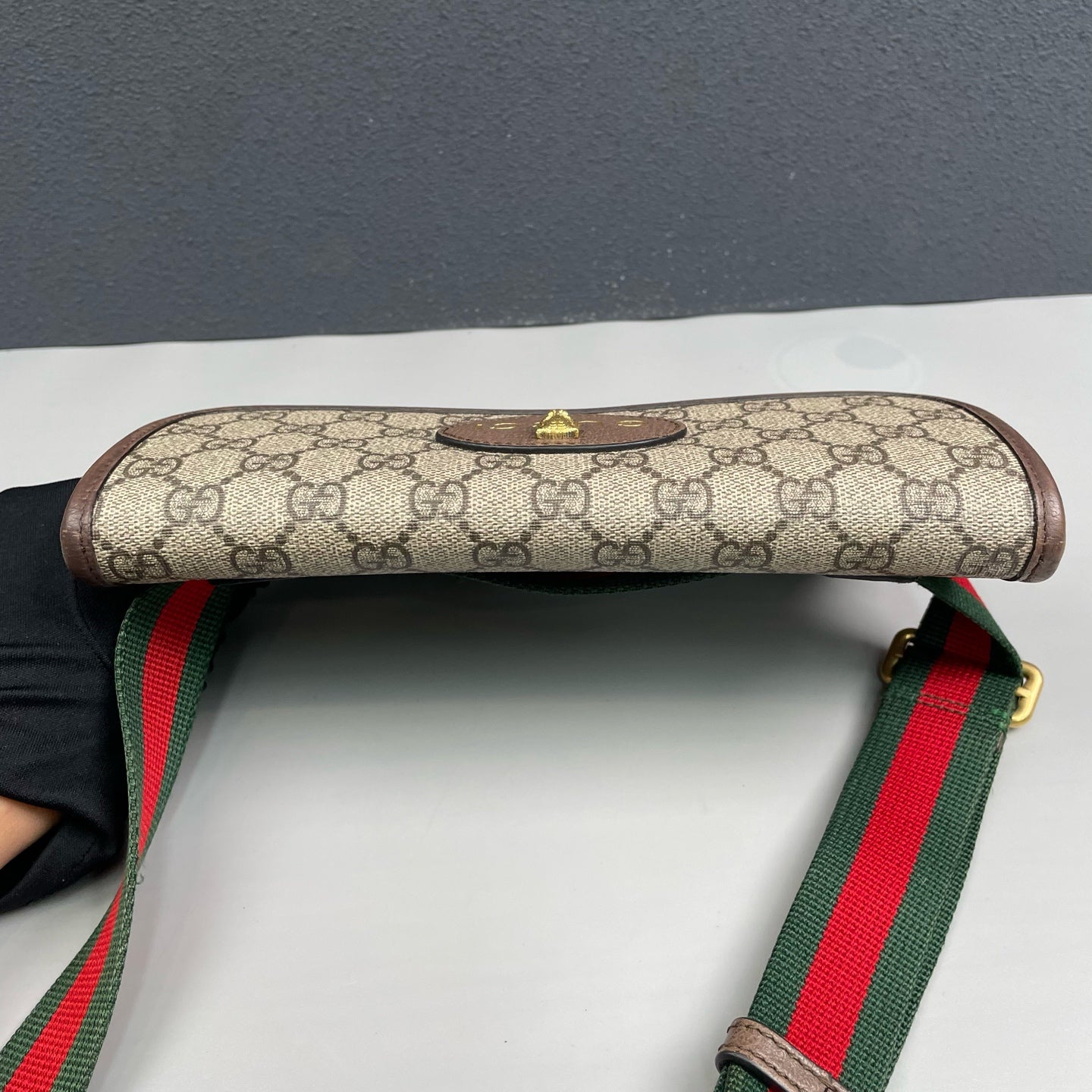 Gucci - Ophidia GG Supreme Tiger Head Belt Bag - GG Supreme coated canvas with leather trim and Web strap - Beige - (medium)
