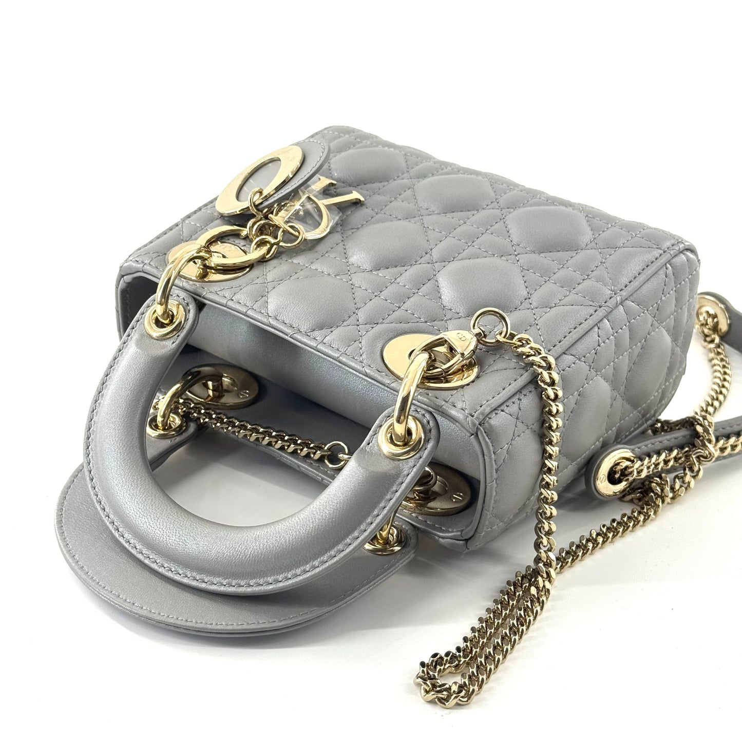 Dior - Lady Dior Mini - Lambskin leather - Grey - (mini)