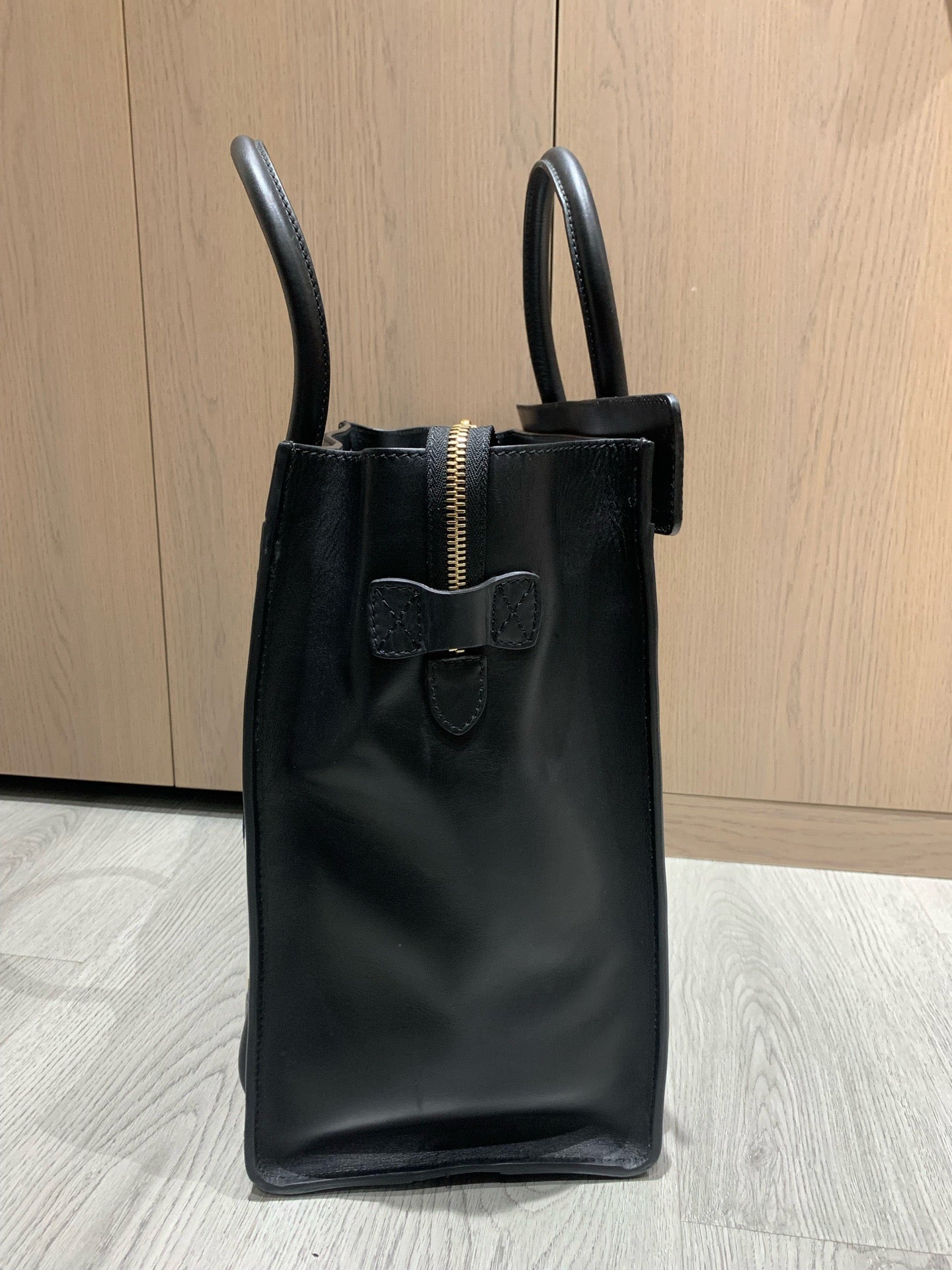 Celine - Luggage Tote - Leather and Canvas - Black - (Medium)