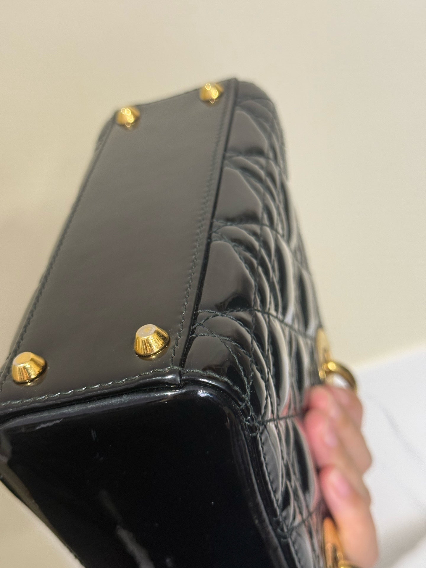Dior - Lady Dior Mini - Patent leather - Black - (Mini)