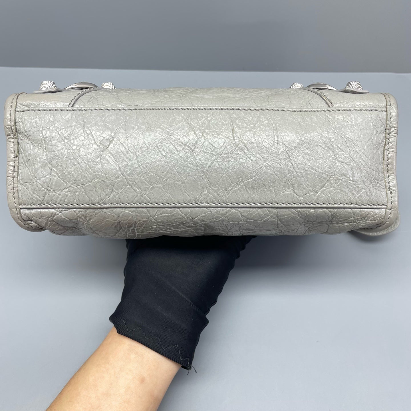 Balenciaga - Mini City Bag - Distressed lambskin leather - Grey - (mini)