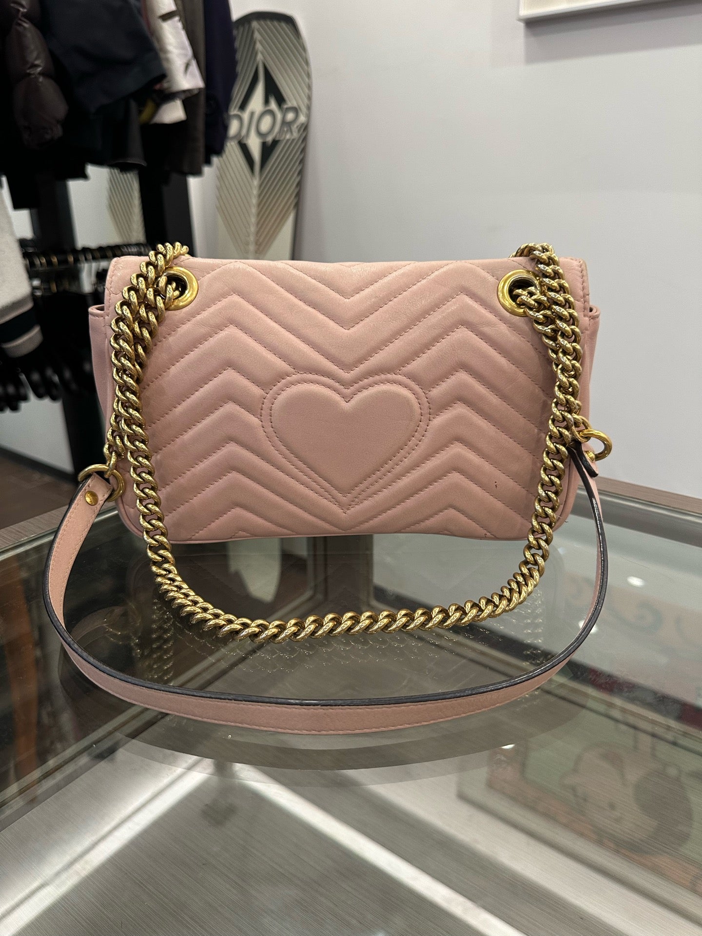 Gucci - GG Marmont Matelassé Small Shoulder Bag - Leather - Beige - (small)