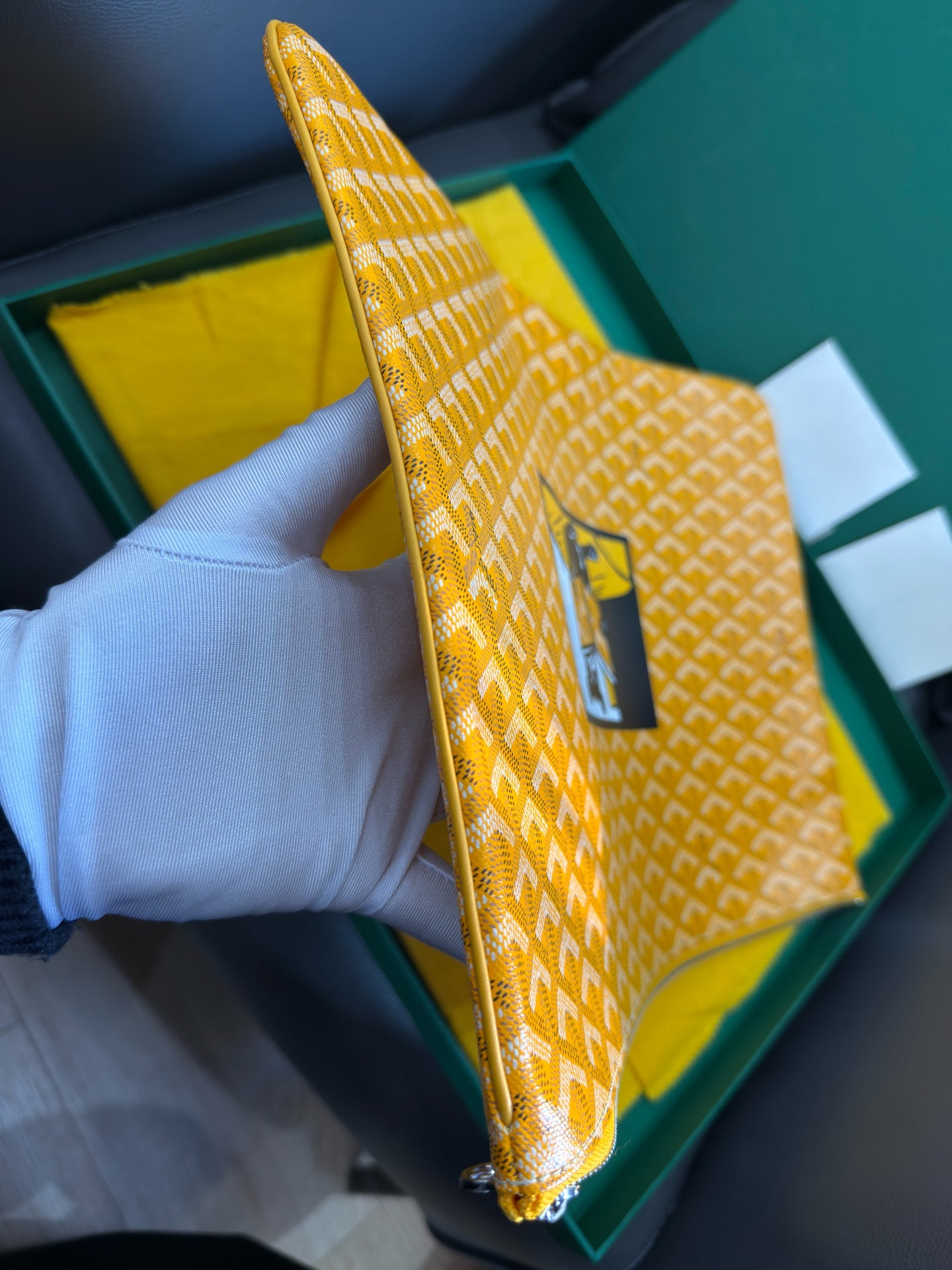 Goyard - Senat Clutch Pouch - Goyardine canvas with leather trim - Yellow - (Large)