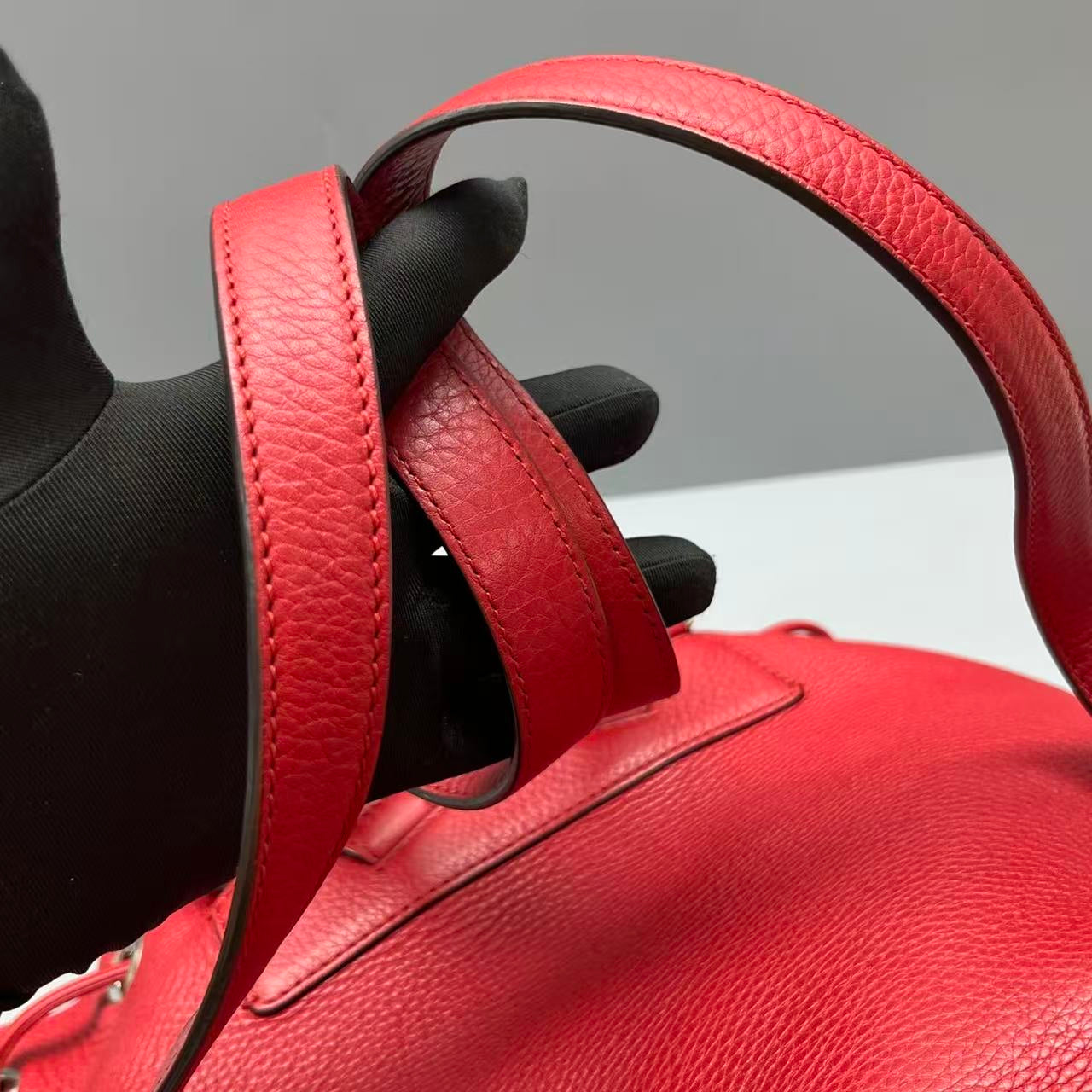 Gucci - Bamboo Backpack - Pebbled leather - Red - (medium)