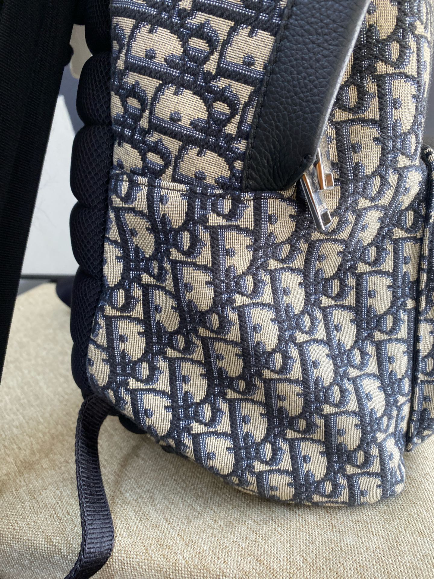 Dior - Oblique Canvas Backpack - Oblique canvas with leather trim and mesh backing - Multicolour - (large)