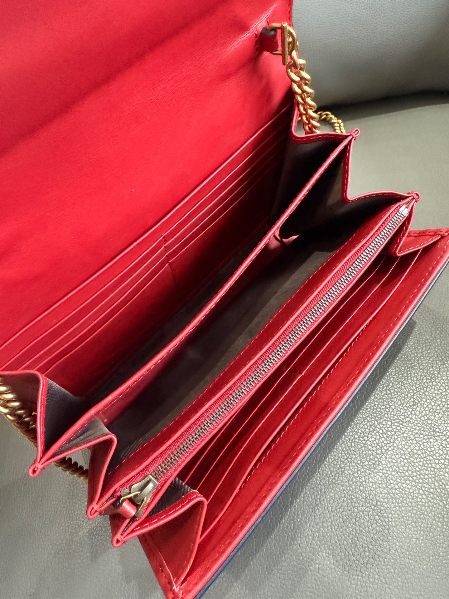 Gucci - Dionysus Wallet on Chain (WOC) - Leather - Blue with Red Interior - (Mini)