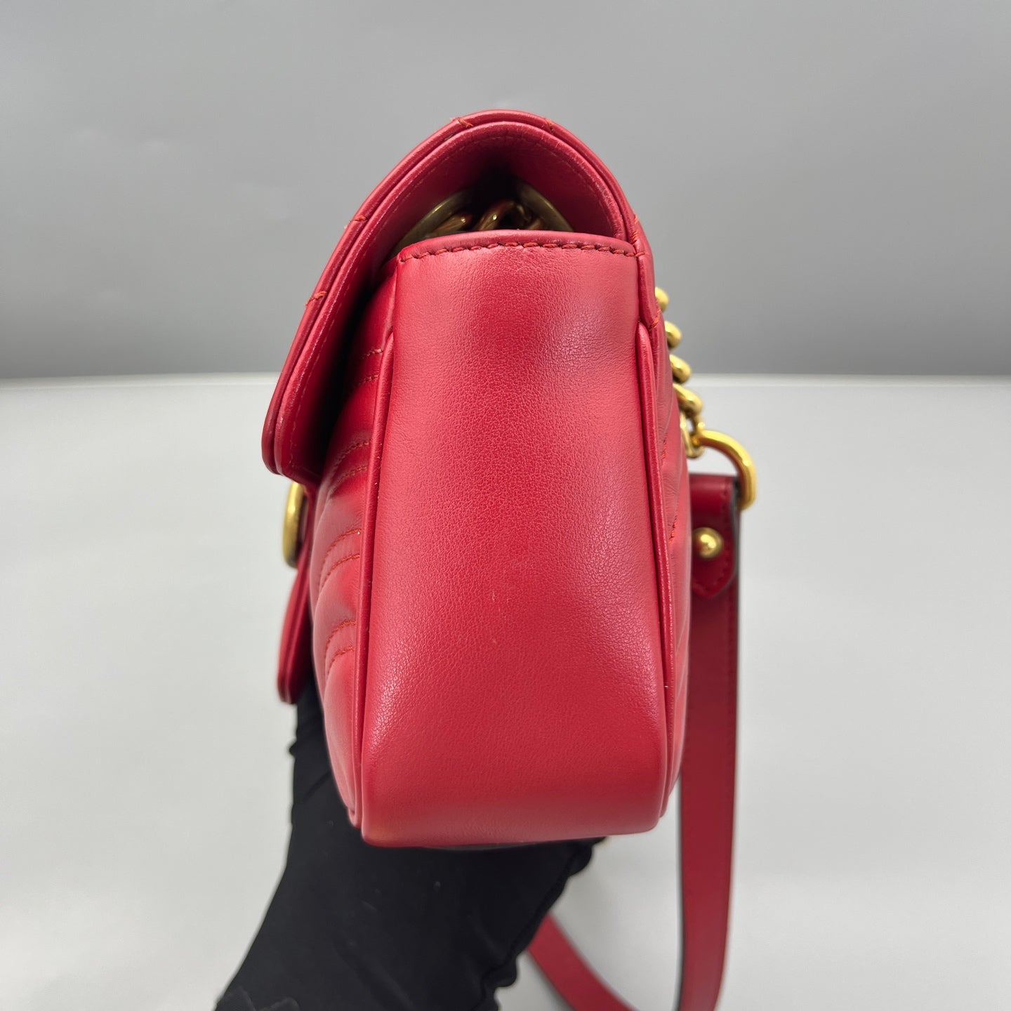 Gucci - GG Marmont Matelassé Mini Bag - Leather - Red - (mini)