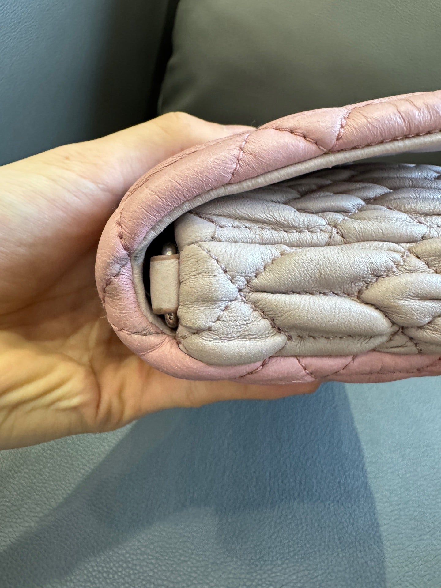 Miu Miu - Matelassé Gem Chain Bag - Leather - Pink - (medium)