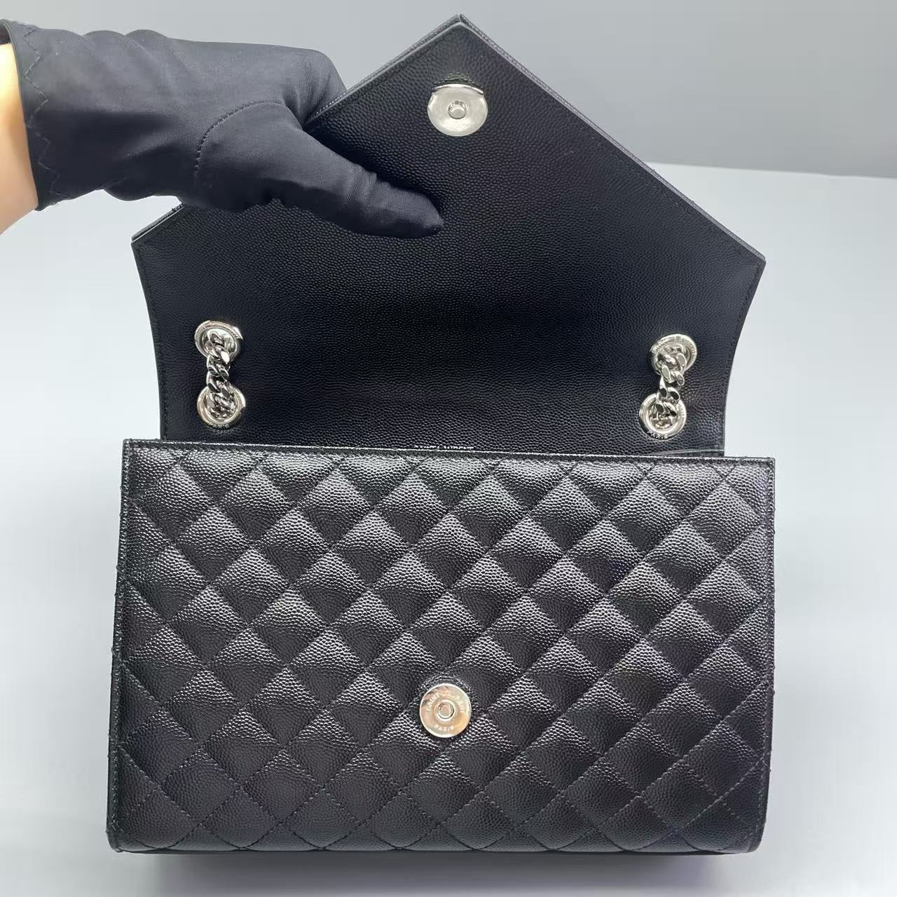 Saint Laurent - Envelope Chain Bag - Leather - Black - (medium)