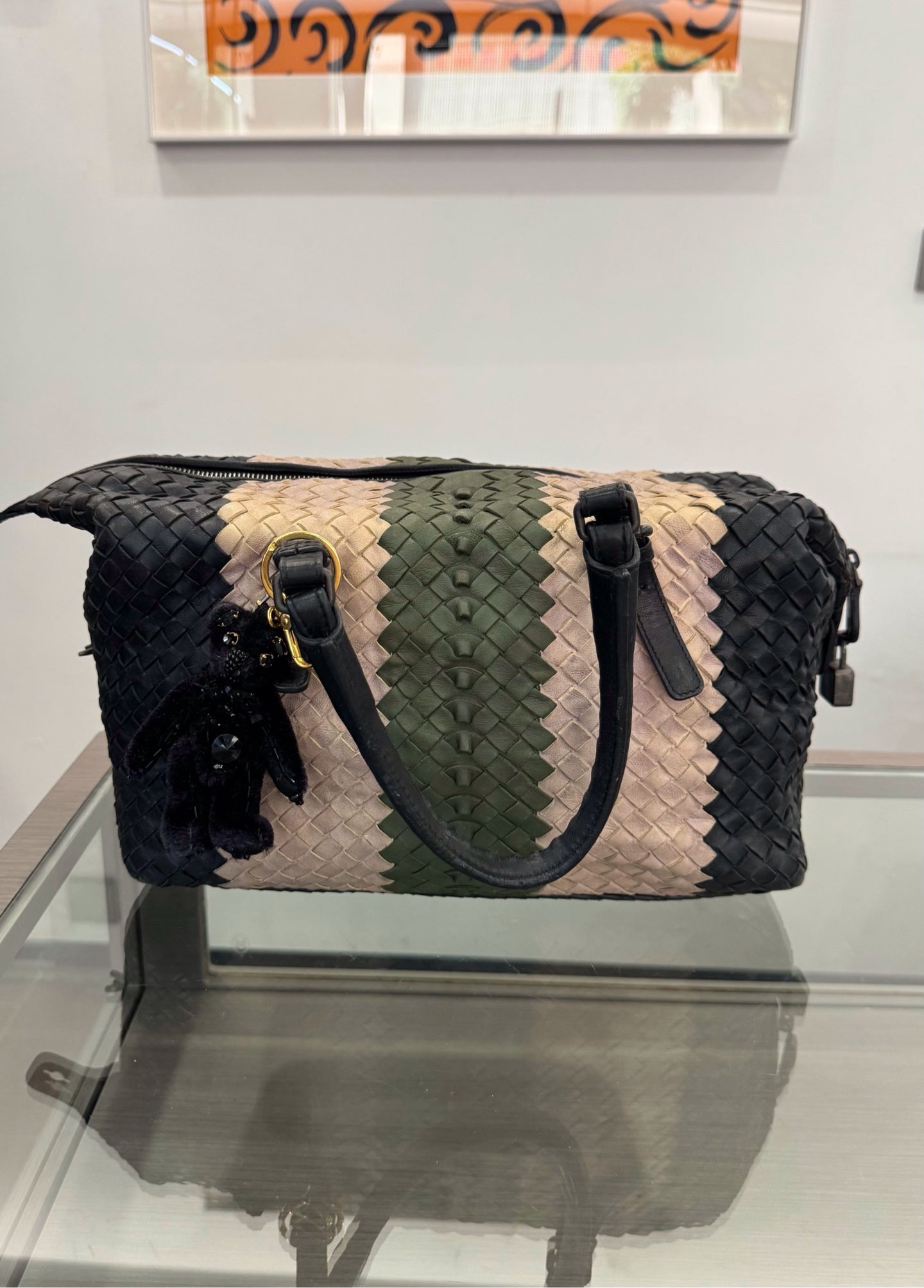 Bottega Veneta - Intrecciato Tricolour Woven Boston Bag - Leather - Multicolour - (medium)