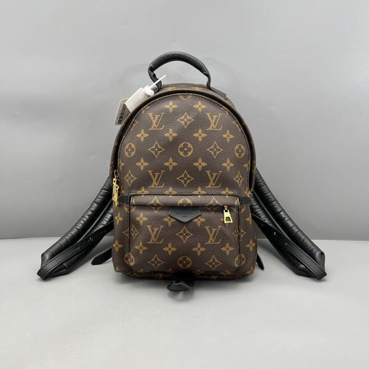 Louis Vuitton - Palm Springs Backpack - Monogram coated canvas with black cowhide leather trim - Brown - (Small)