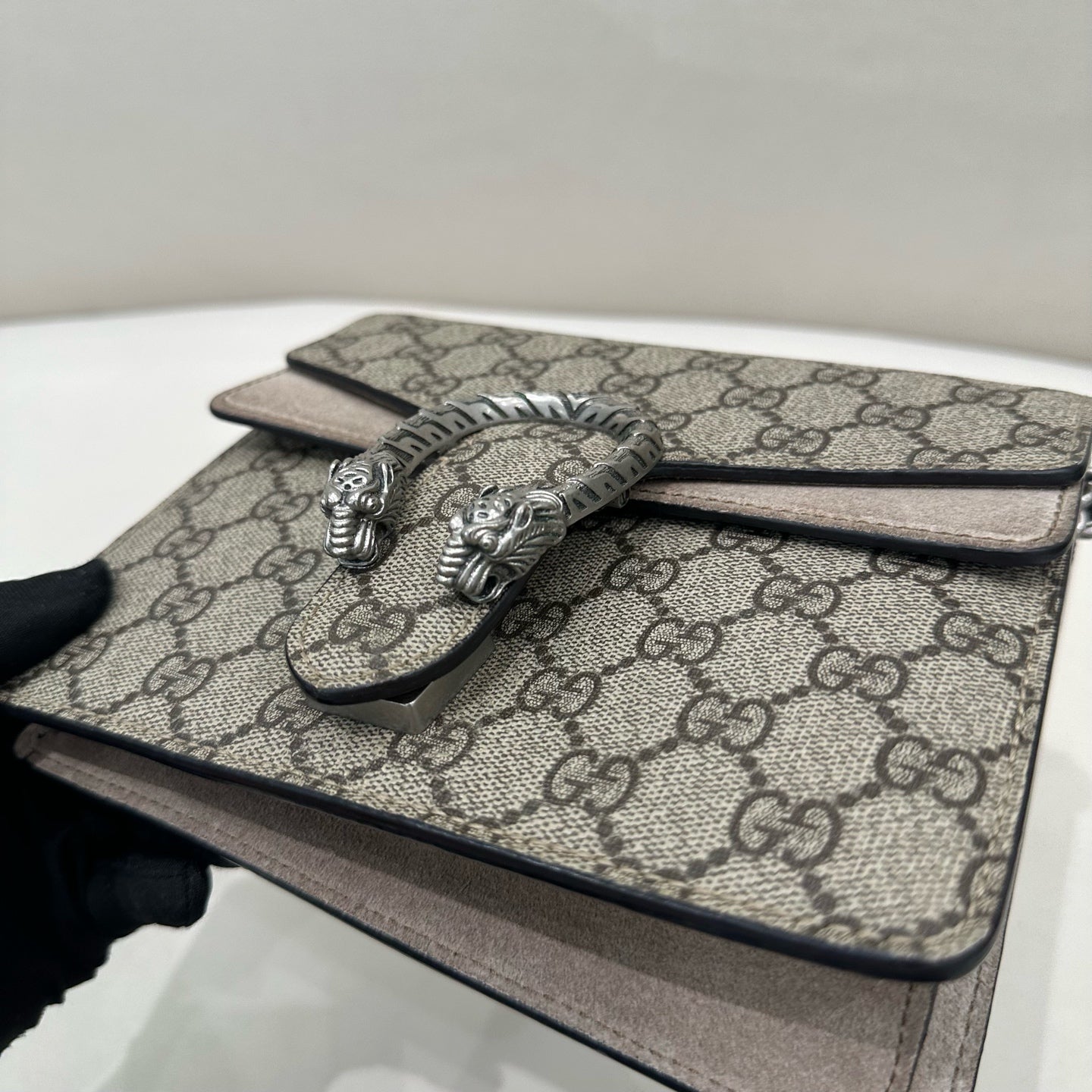 Gucci - Dionysus Small Shoulder Bag - GG Supreme canvas with suede trim - Beige with Brown GG monogram - (Small)