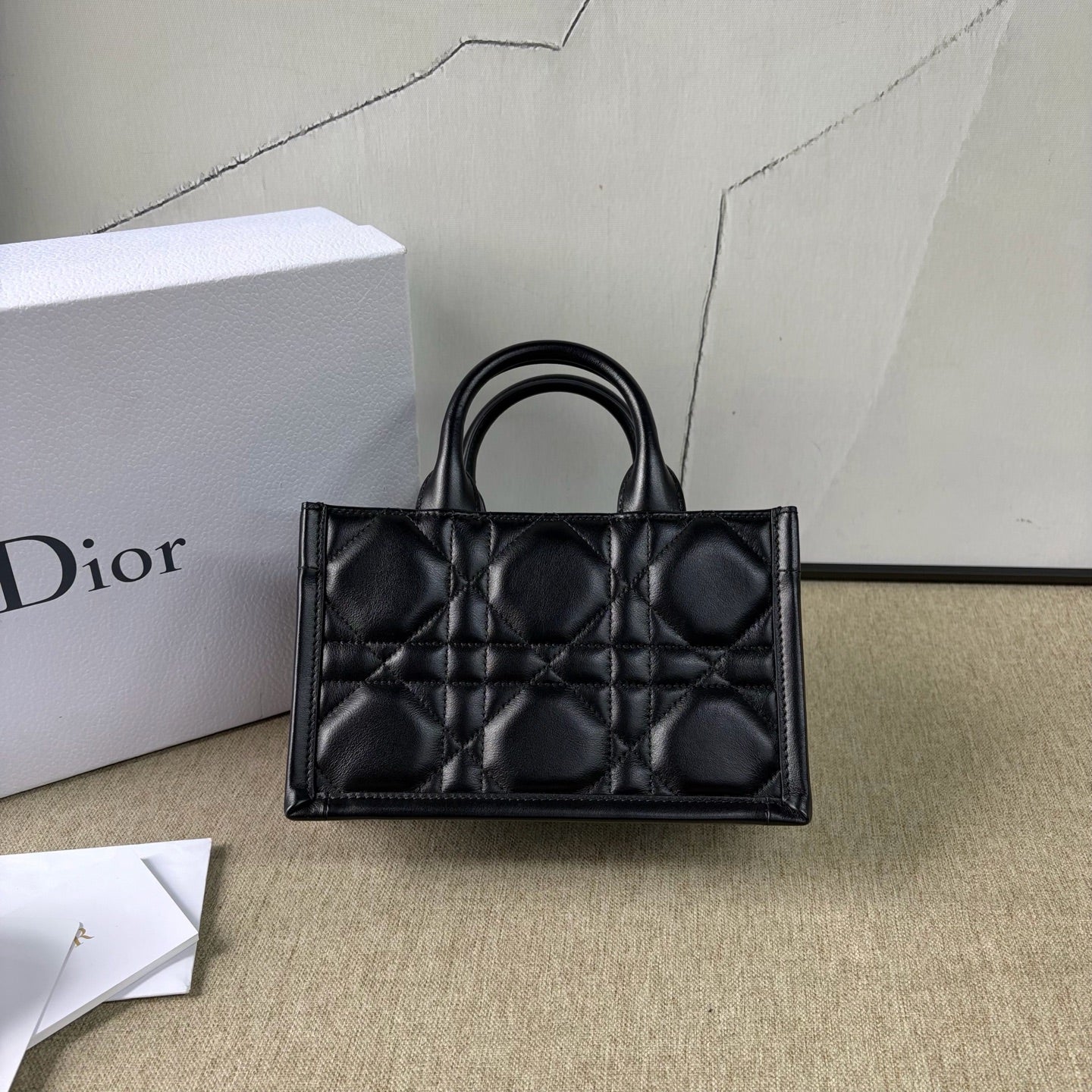 Dior - Lady Dior Mini Horizontal Tote - Cowhide leather - Black - (mini)
