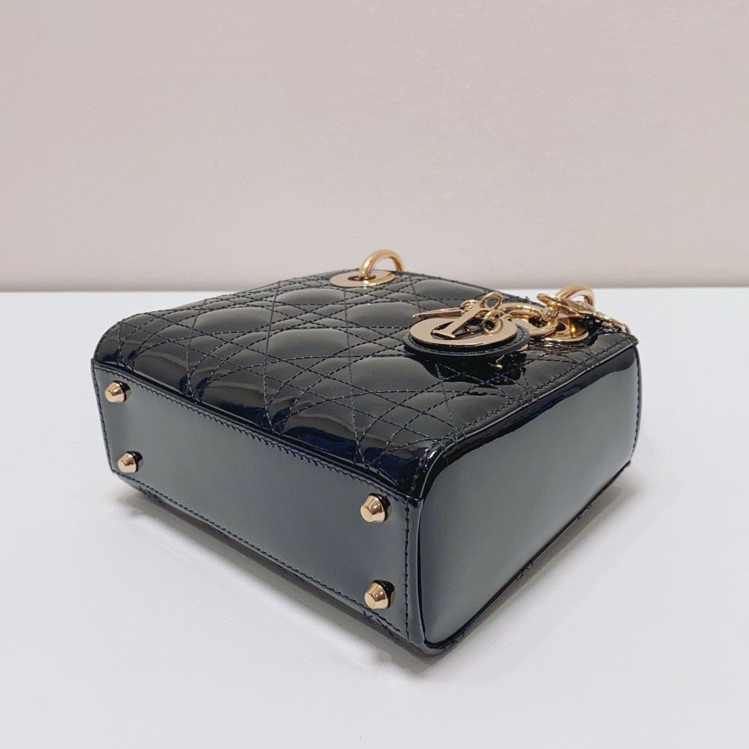 Dior - Lady Dior Mini - Patent leather - Black - (mini)