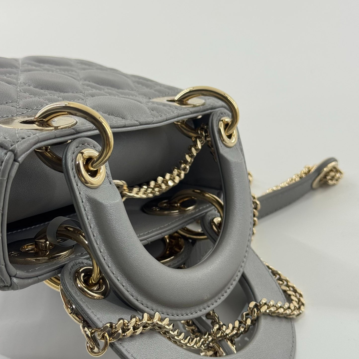 Dior - Lady Dior Mini - Lambskin leather - Grey - (mini)