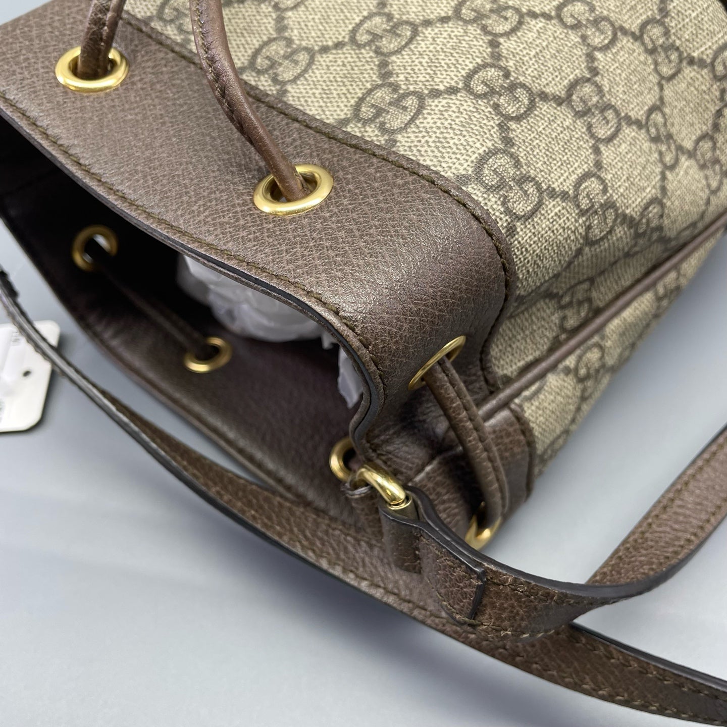 Gucci - Ophidia GG Supreme Mini Bucket Bag - GG Supreme canvas with leather trim - Brown - (mini)