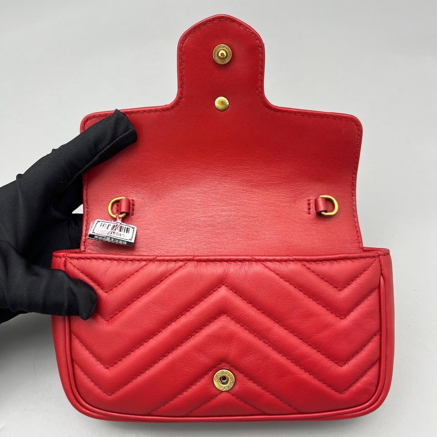 Gucci - Marmont Super Mini Bag - Leather - Red - (mini)