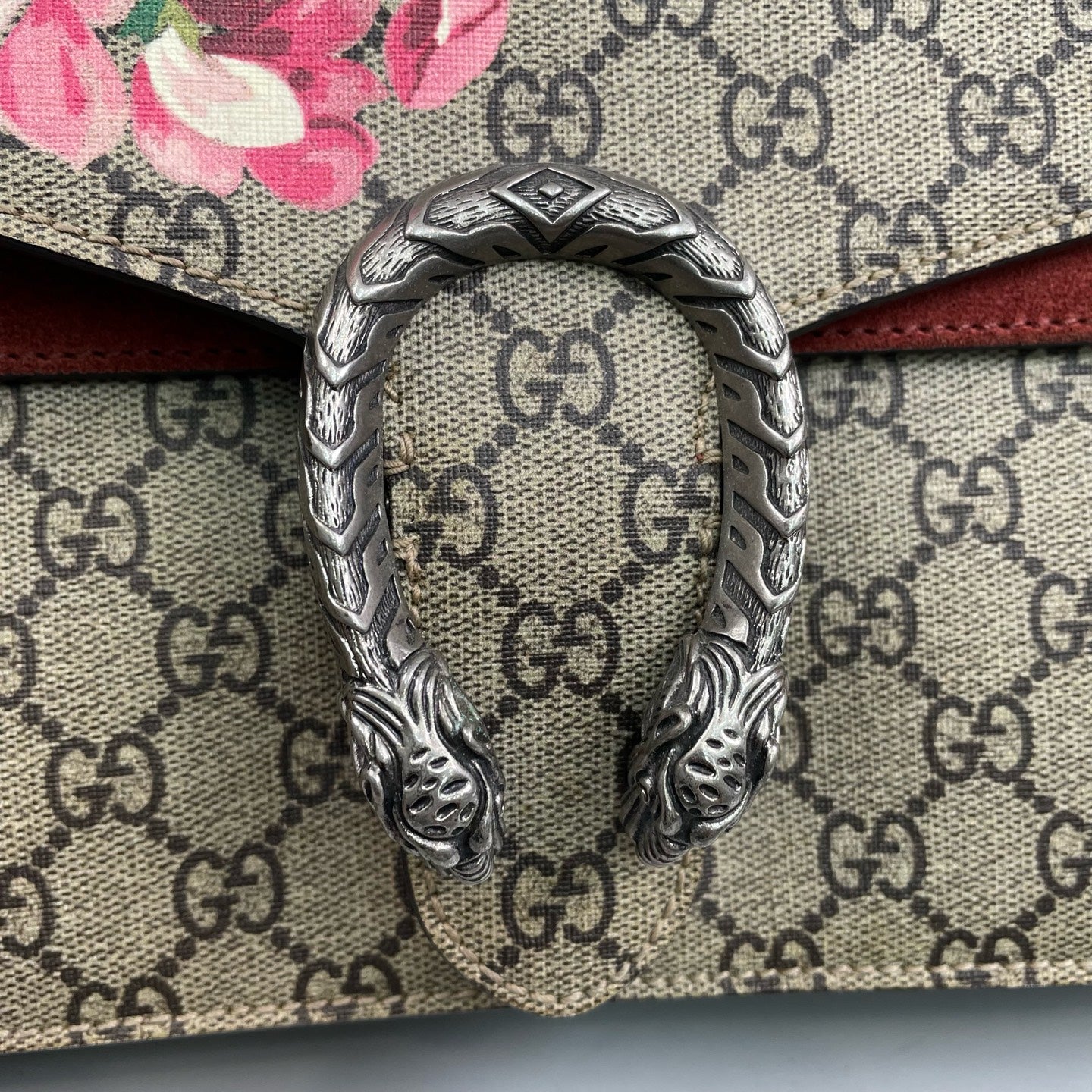 Gucci - Dionysus Shoulder Bag - GG Supreme canvas with suede trim - Beige, Multicolour (floral print), with Reddish-Brown interior - (Small)