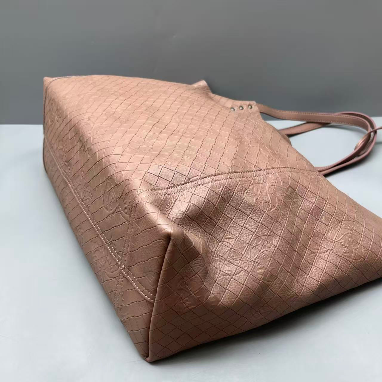 Bottega Veneta - Checkered Butterfly Embossed Tote - Leather - Pink - (large)
