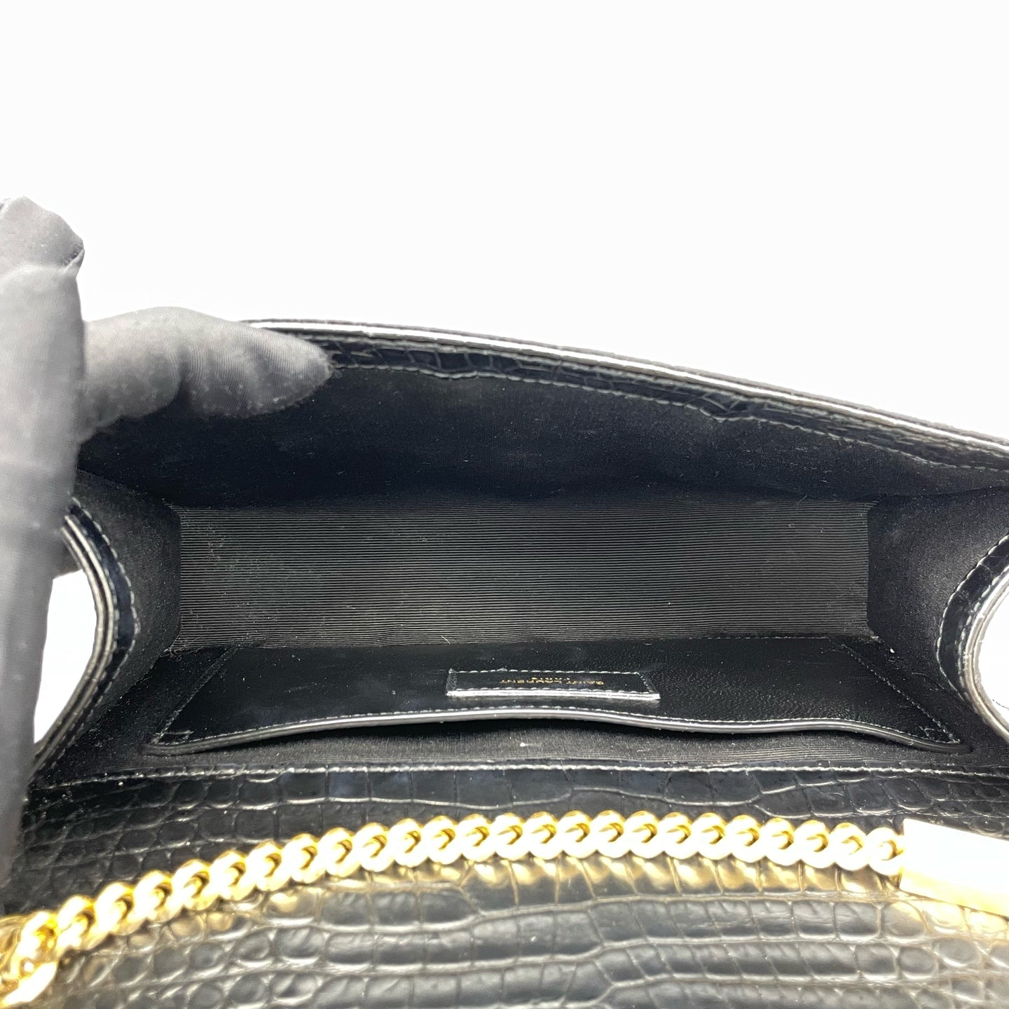 Saint Laurent - Kate - Crocodile-embossed leather - Black - (Medium)