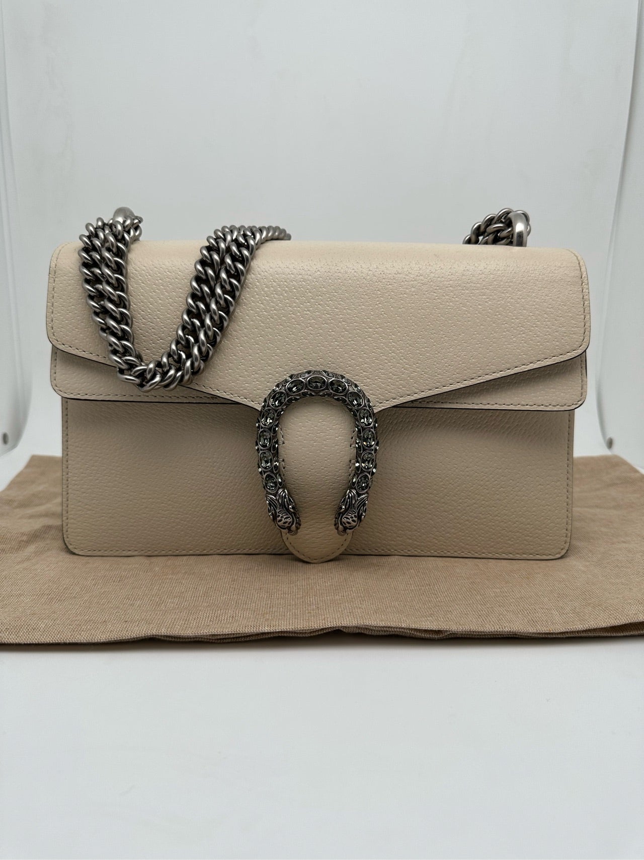 Gucci - Dionysus Shoulder Bag - Grained leather - White - (Medium)