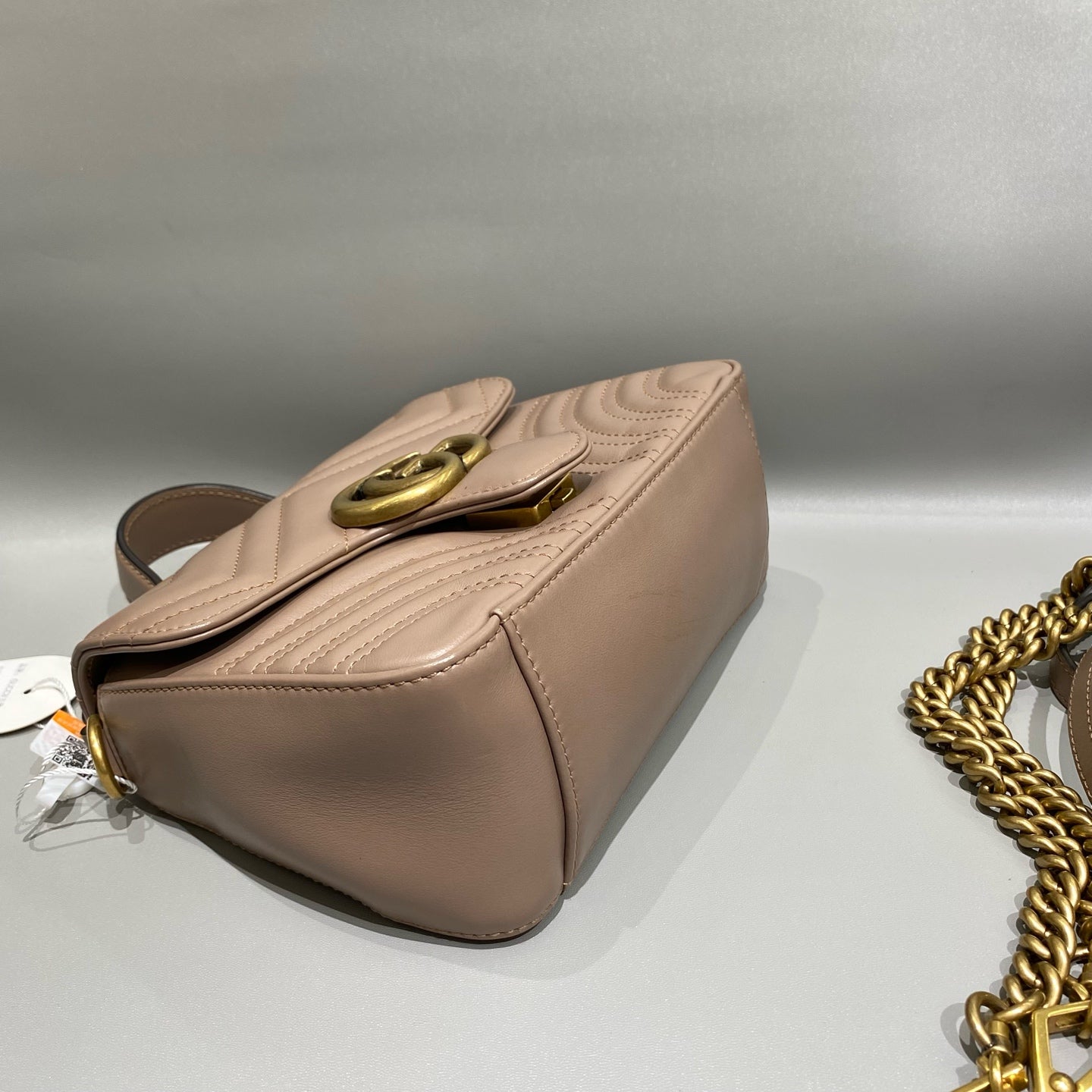 Gucci - GG Marmont Matelassé Top Handle Mini Bag - Leather - Beige - (mini)