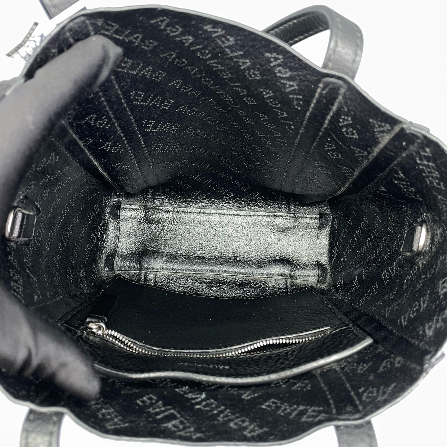Balenciaga - Perforated Letter Tote Bag - Grained leather - Black - (Small)