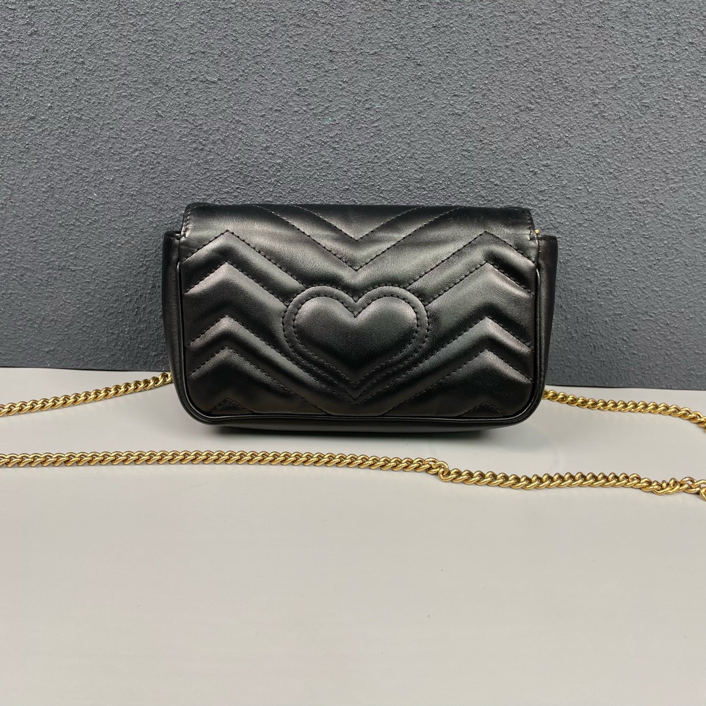 Gucci - GG Marmont Mini Chain Bag - Leather - Black - (mini)