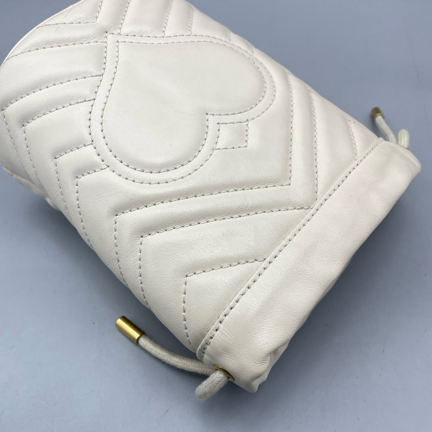 Gucci - GG Marmont Mini Bucket Bag - Leather - White - (Mini)