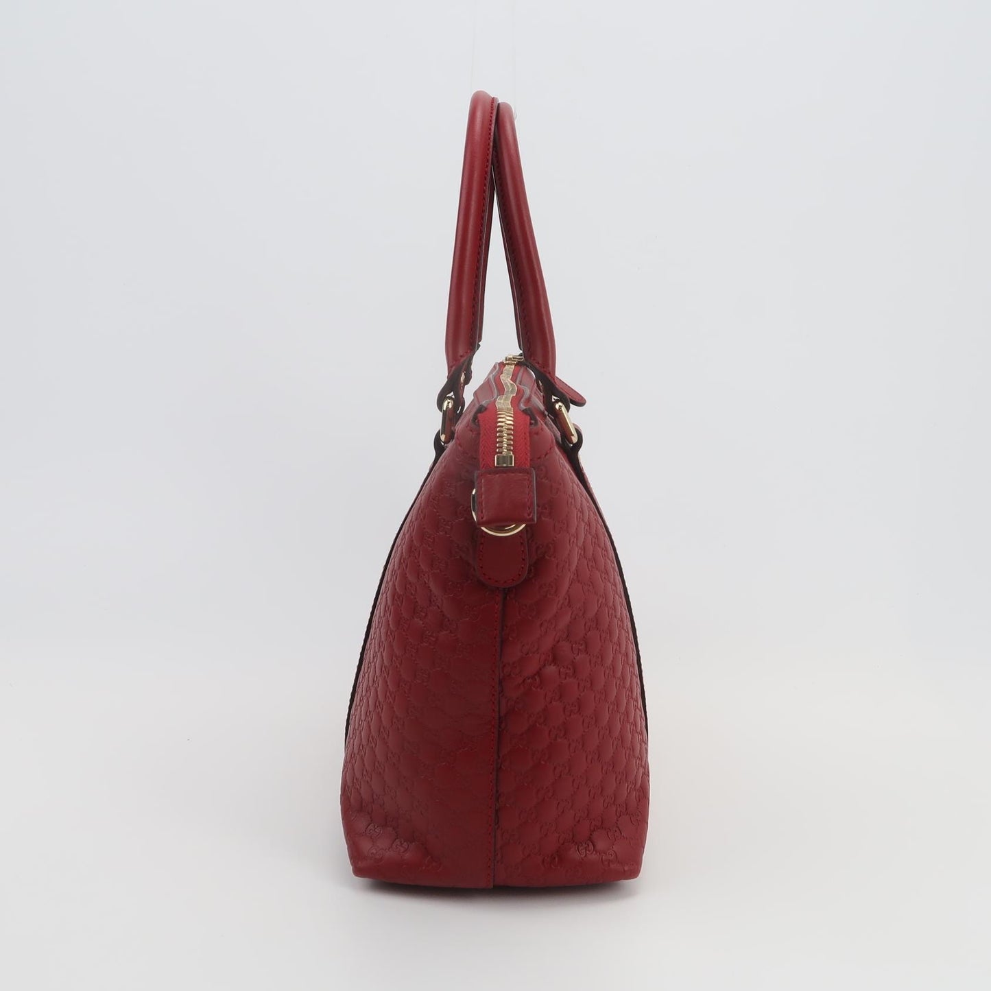Gucci - Gucci Microguccissima Leather Top Handle Tote Bag 449656 - Leather - Red - (medium)