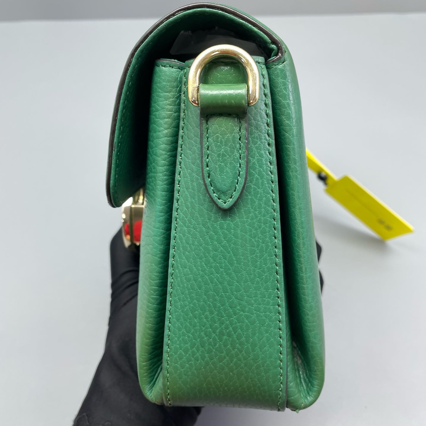 Gucci - Accordion Flap Bag (Outlet Style) - Grained leather - Green - (Small)