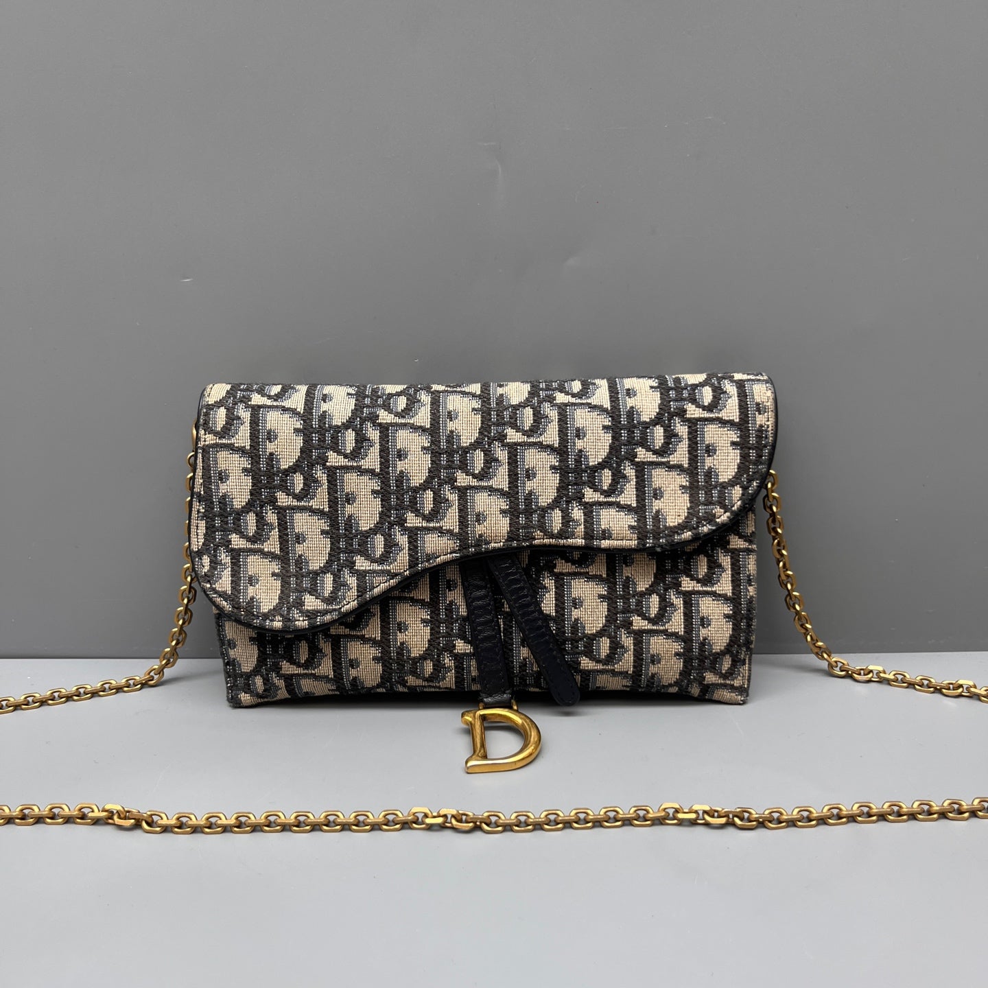 Dior - Saddle Wallet On Chain - Cloth - Multicolour - (mini)