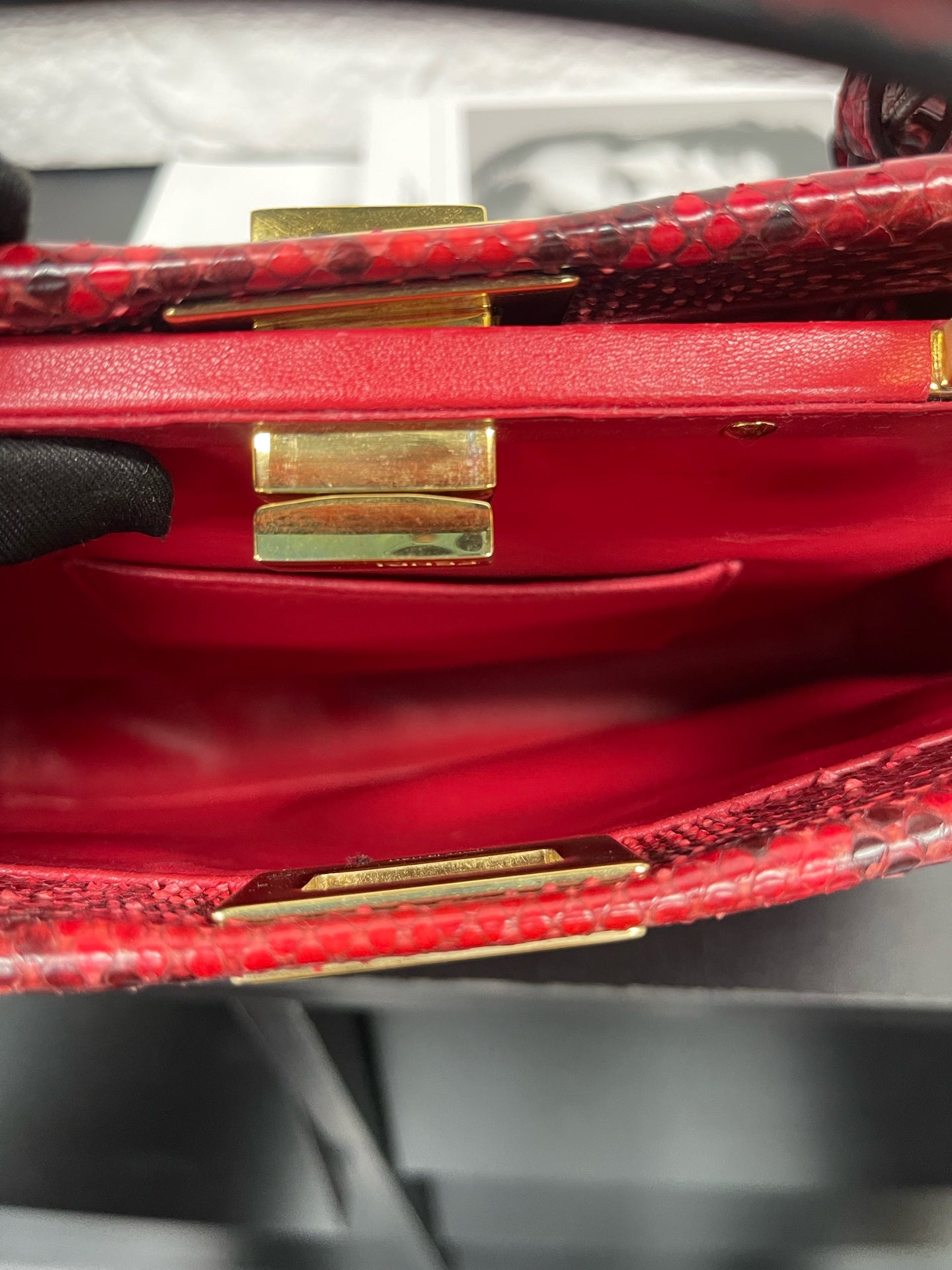 Fendi - Peekaboo - Python leather - Red - (Small)