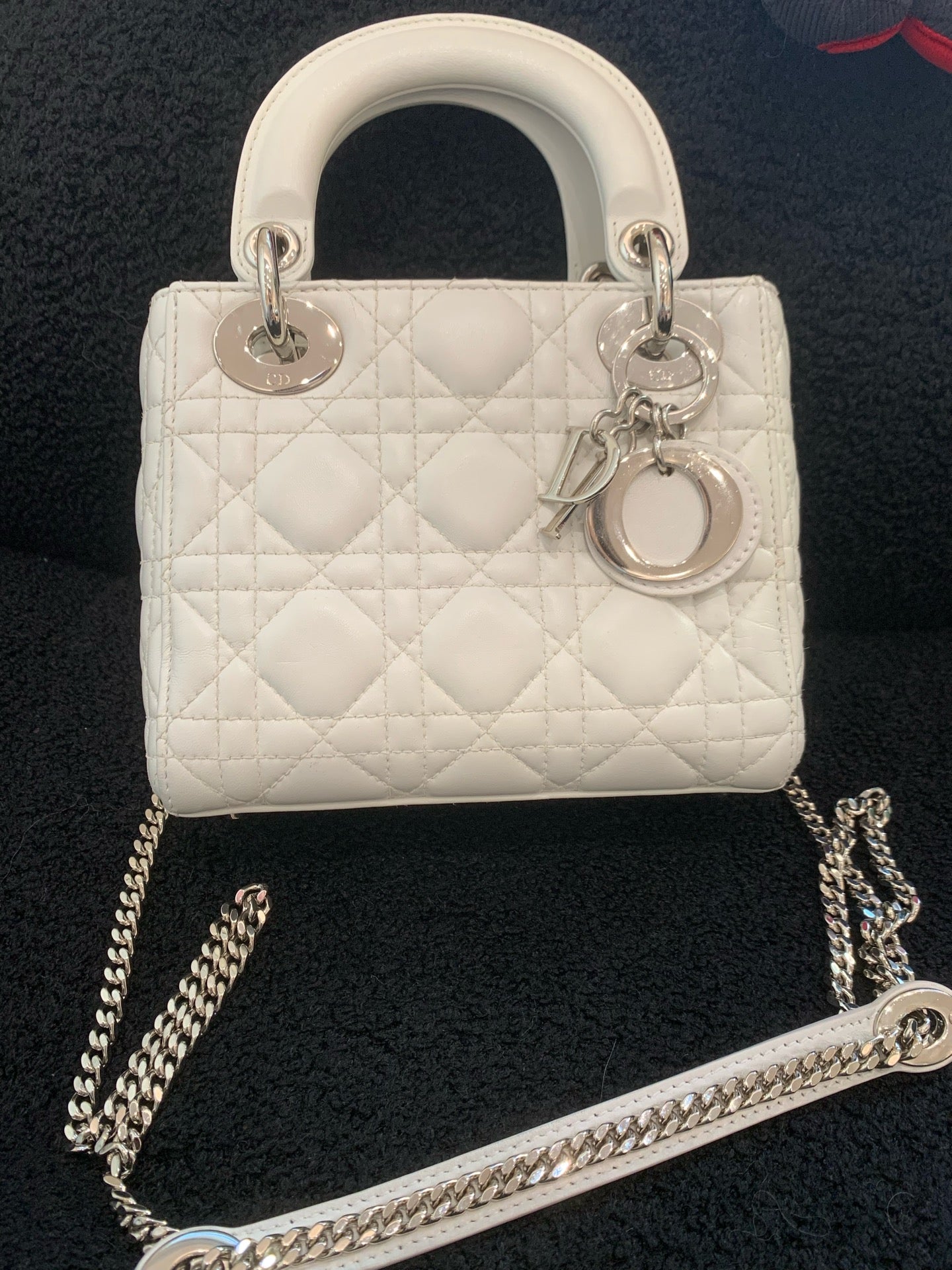 Dior - Lady Dior Mini - Lambskin leather - White - (mini)