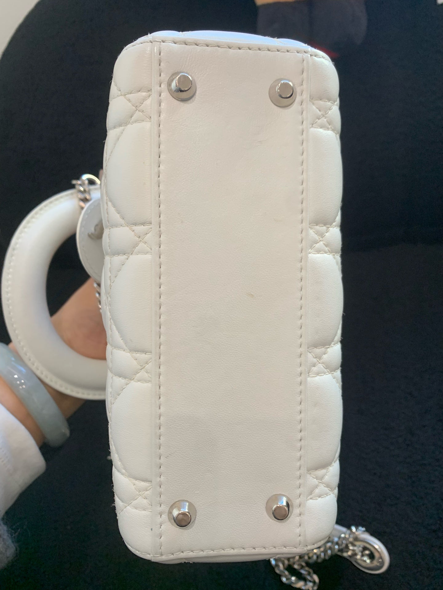 Dior - Lady Dior Mini - Lambskin leather - White - (mini)