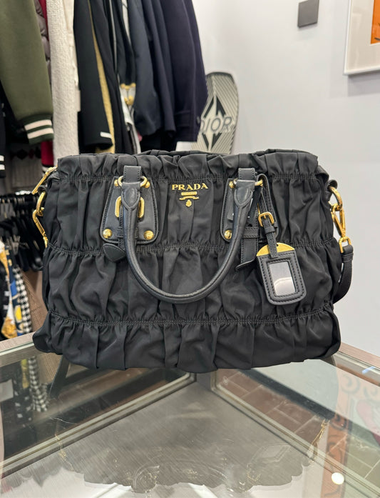 Prada - Tessuto Gaufre Tote - Polyamide and Leather - Black - (Medium)