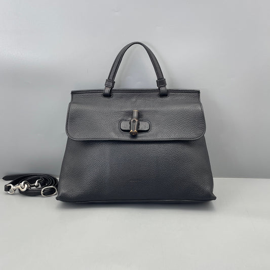 Gucci - Bamboo Top Handle Bag - Leather - Black - (medium)