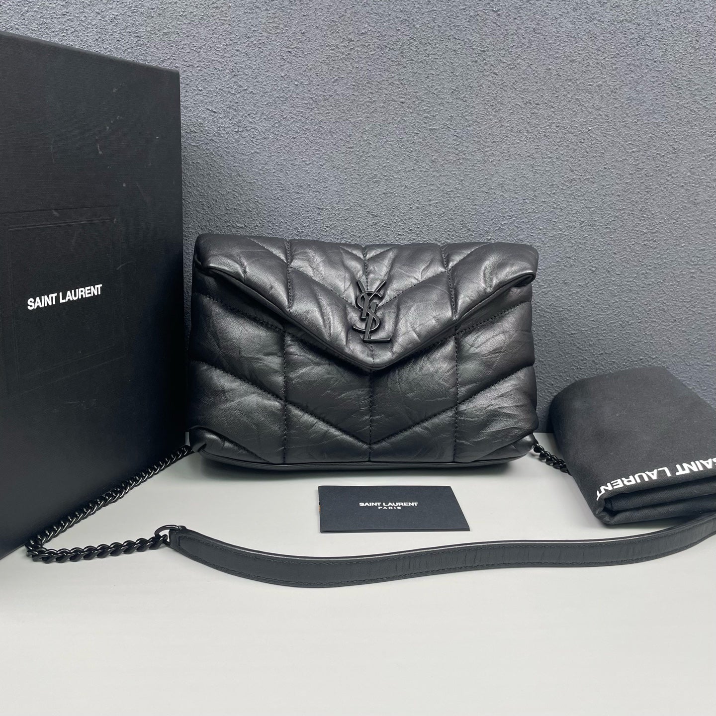 Saint Laurent - Loulou Puffer Mini - Leather - Black - (mini)