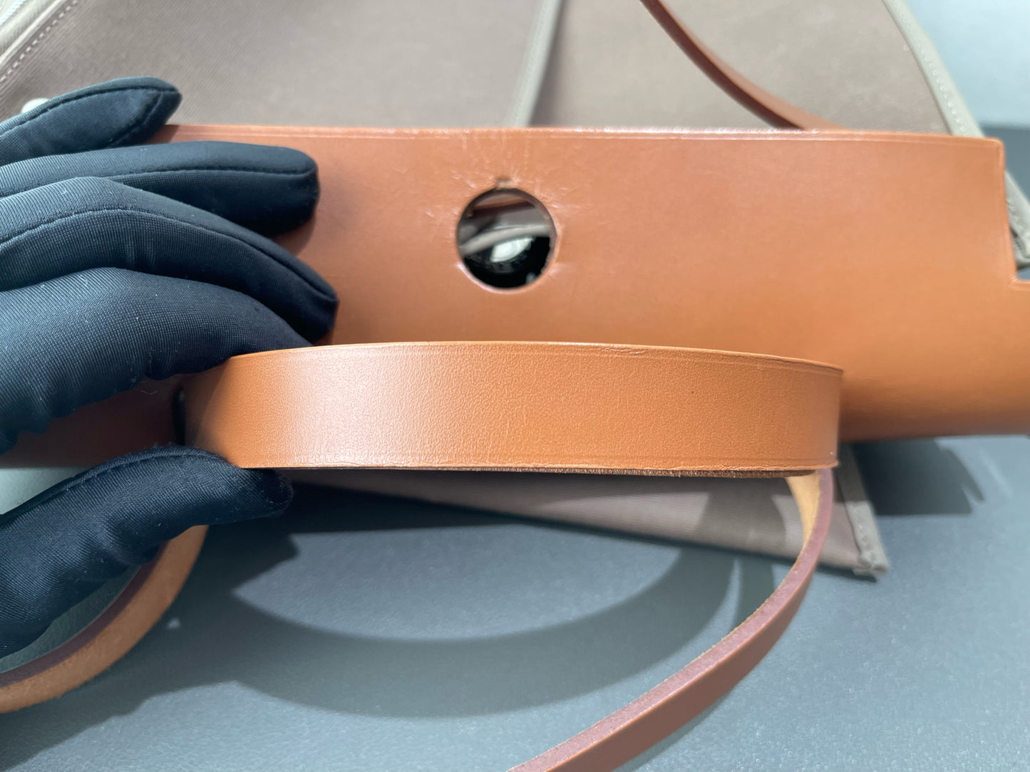 Hermès - Herbag Zip 31 - Canvas and Leather - Caramel Brown and Elephant Grey - (Medium)