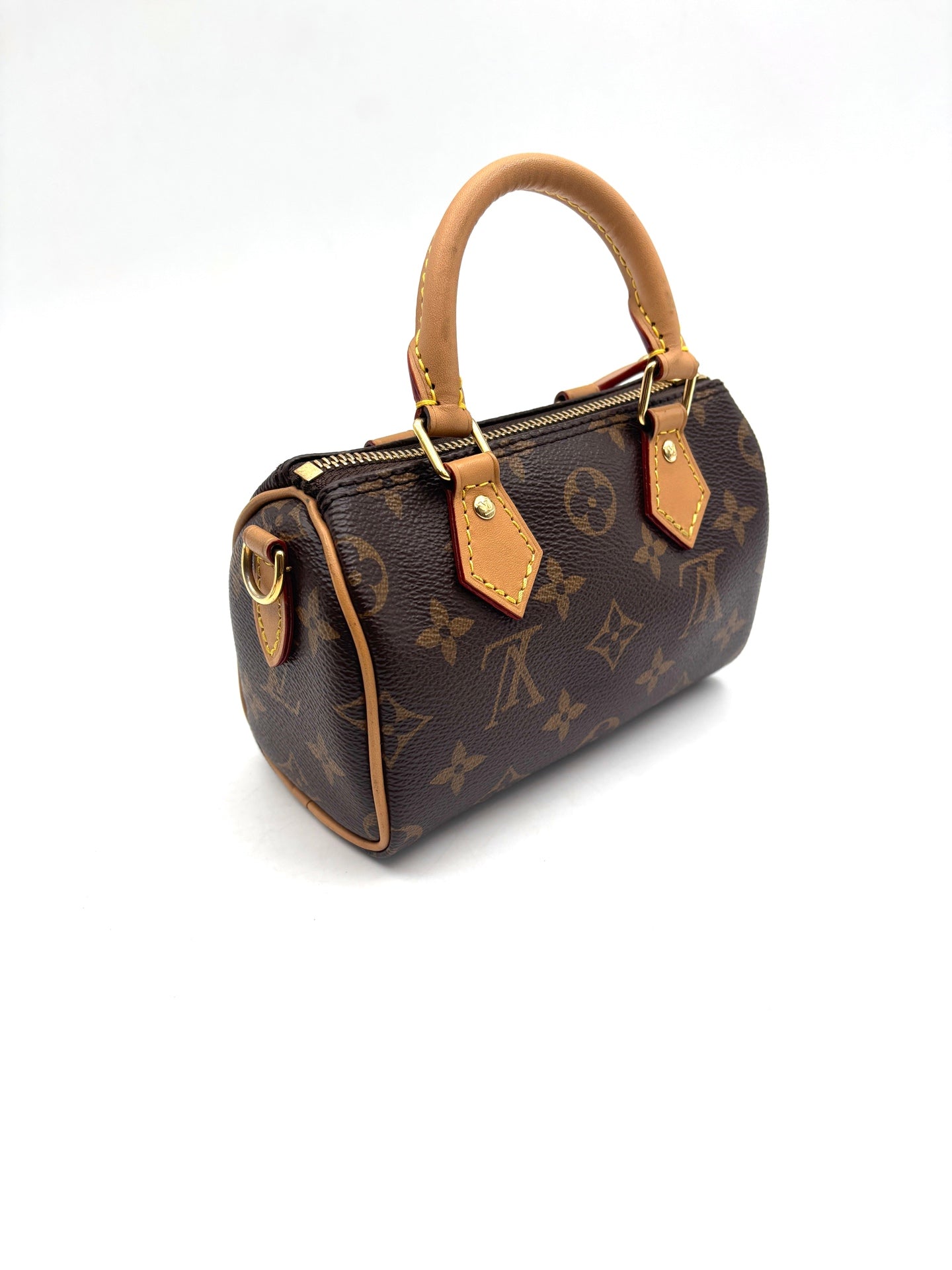 Louis Vuitton - Speedy Nano - Monogram coated canvas with natural cowhide leather trim - Brown - (mini)
