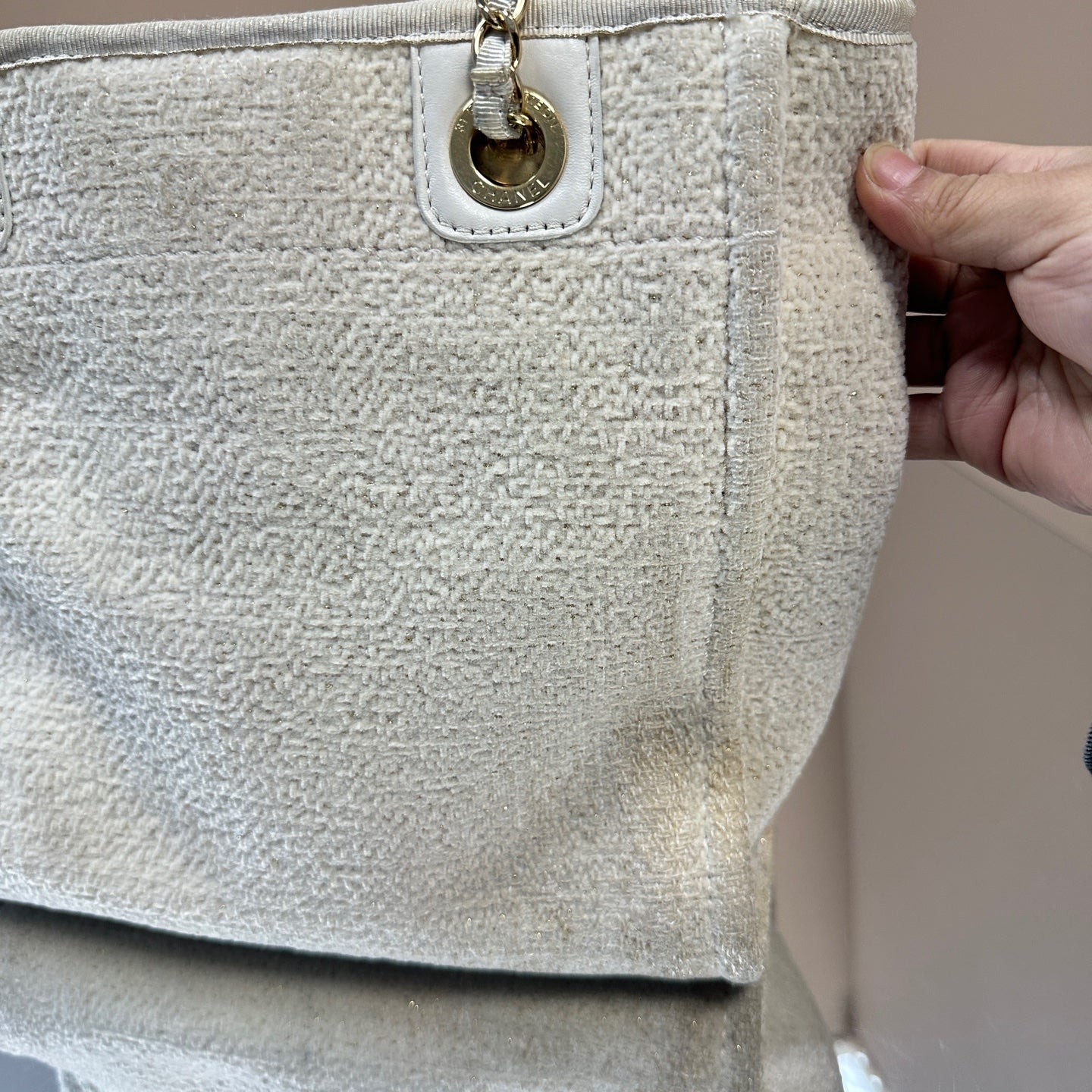 Chanel - Deauville Small Beach Bag - Tweed - White - (small)