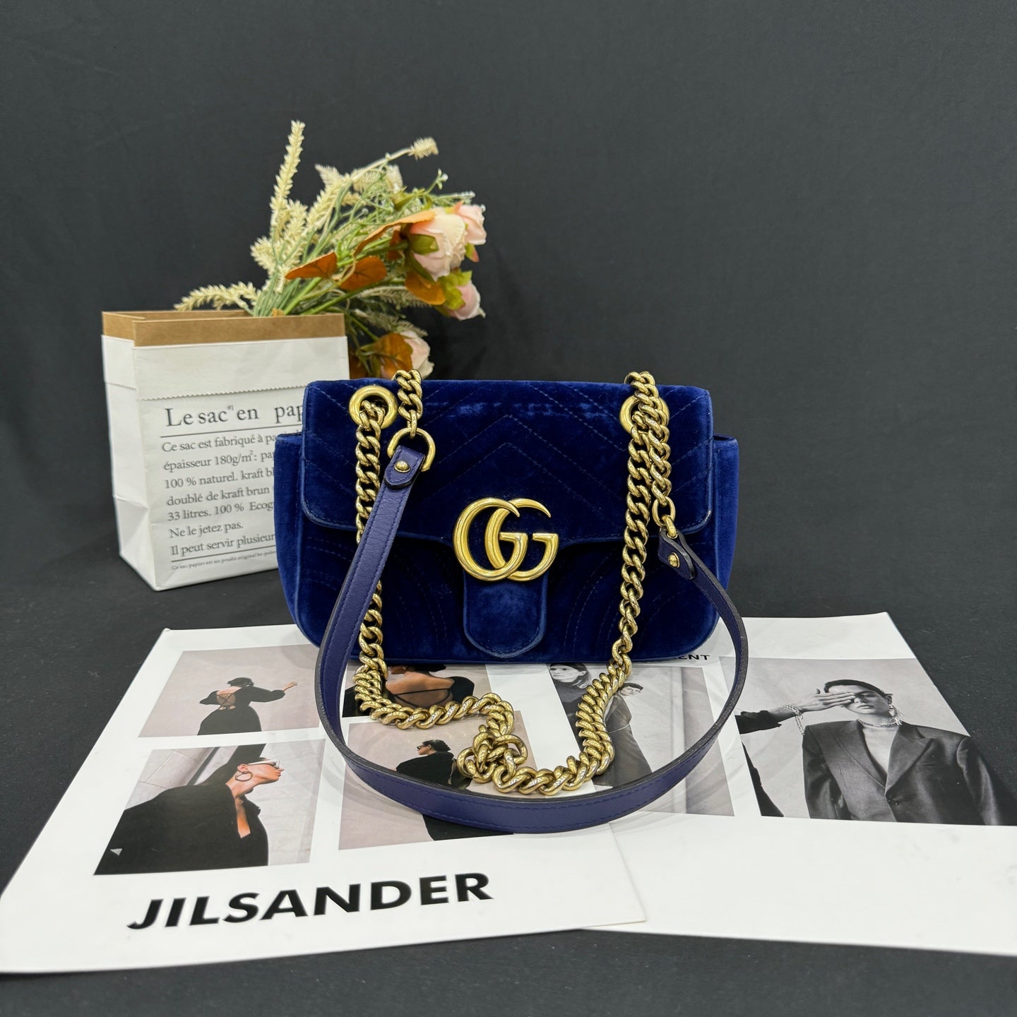 Gucci - Marmont 2.0 Matelassé Small Shoulder Bag - Velvet - Blue - (small)