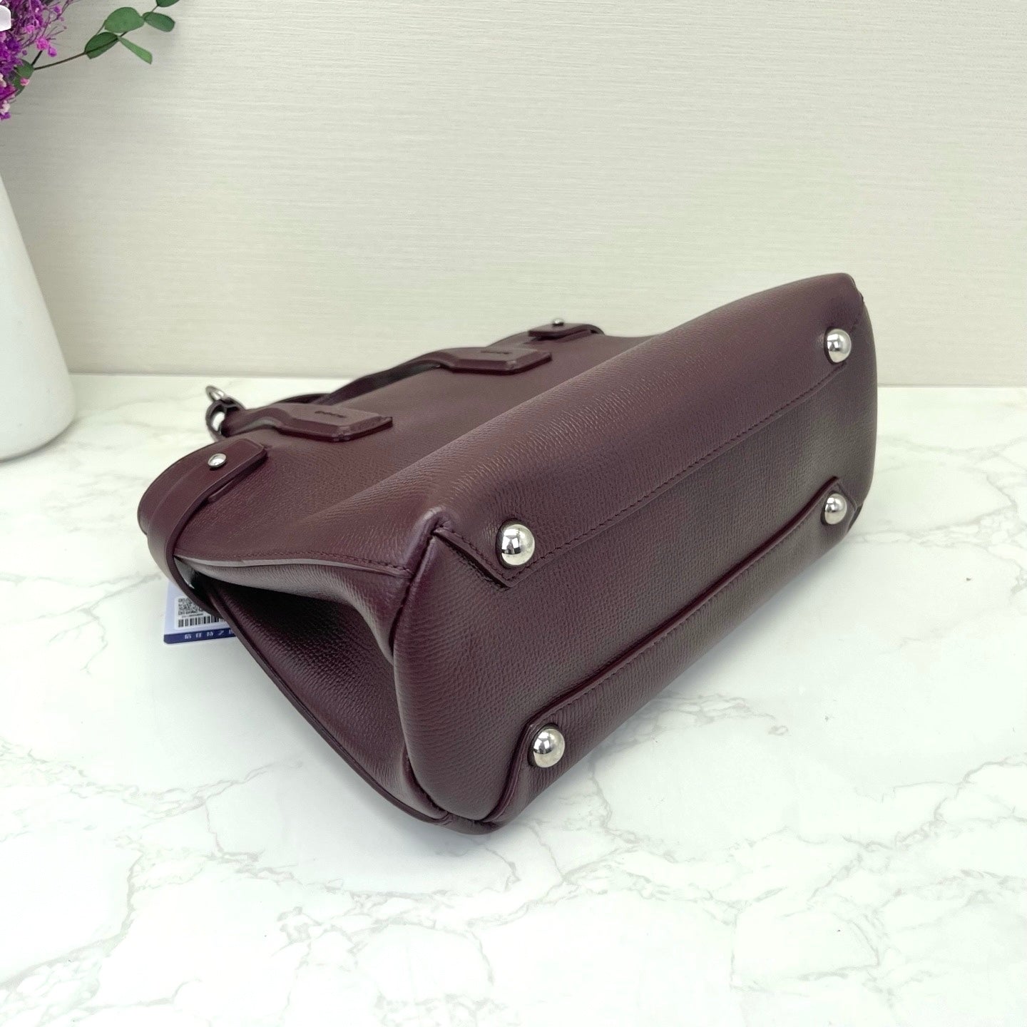 Burberry - Banner - Grained cowhide leather - Burgundy - (medium)